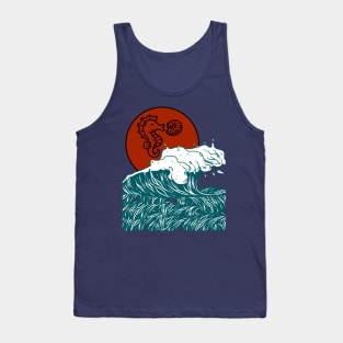 Seahorse Retro Art Tank Top